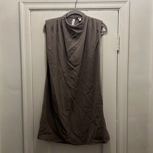 River Island gray sleeveless frock dress with puff shoulders